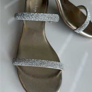Copper Key Silver Sparkle Sandals